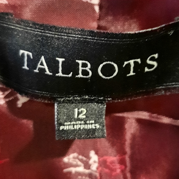 Talbots Wool Blend Equestrian Blazer Jacket Size 12 Pink Wine Houndstooth Lined - Picture 9 of 14